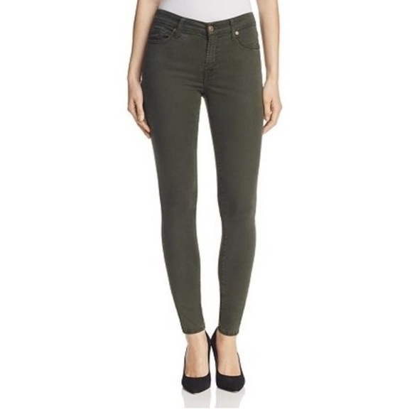 7 For All Mankind 26 olive / army green women’s jeans - Picture 2 of 16